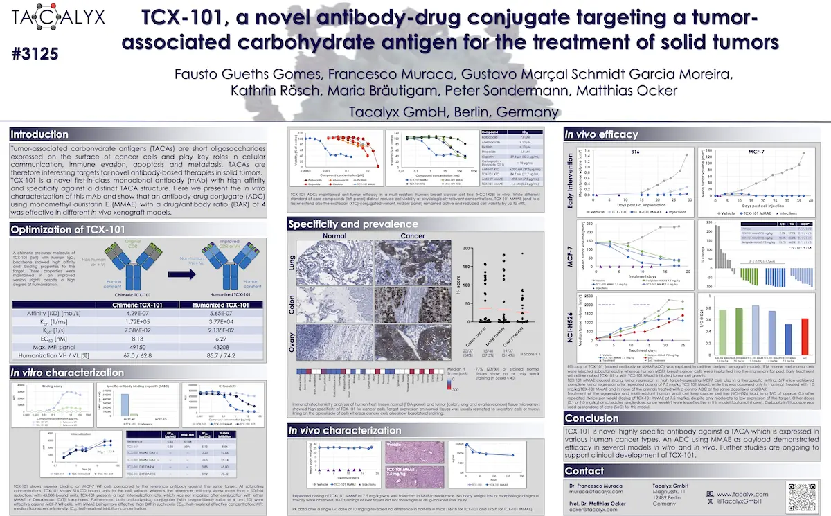 AACR 2024 poster 3125 on TCX-101 as an antibody-drug conjugate